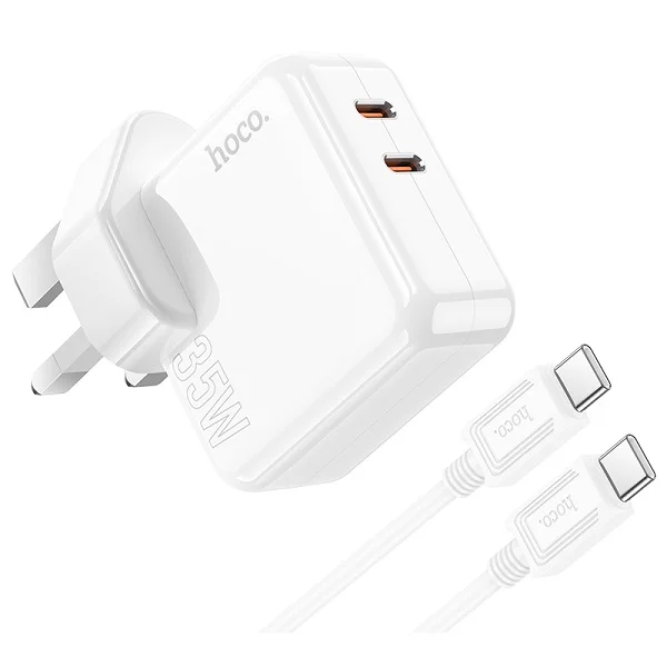 Hoco Wall Charger Dual Port PD35W Type-C With Cable Type-C Model: C110B C